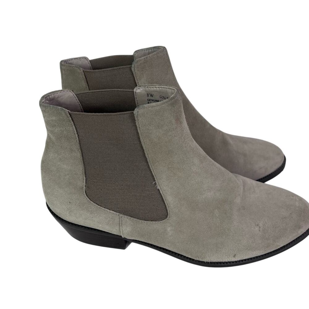 14th & Union Boots Womens 8 W Taupe Ankle Elastic Side Suede Leather